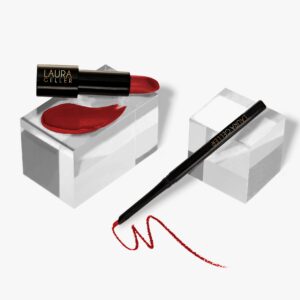 laura geller new york modern classic duo - red radiance lipstick + ritzy red lip liner - ultra-rich color - luxurious and lightweight - cream finish