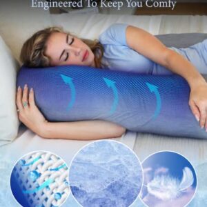 Pharmedoc Pregnancy Pillows, U-Shape Full Body Pillow – Removable Cooling Cover -Dark Grey – Pregnancy Pillows for Sleeping – Body Pillows for Adults, Maternity Pillow and Pregnancy Must Haves