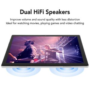 2 in 1 Tablet, 10.1 Inch 8 Core CPU HD Tablet with Keyboard, 8GB 256GB 5G WiFi 4G Calling FHD Tablet for Office, Gaming, Business, School (US Plug)