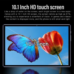 2 in 1 Tablet, 10.1 Inch Android 12 Tablet, Octa Core CPU, 8GB RAM 256GB ROM, FHD Touchscreen, 8MP+16MP Camera, WiFi, BT 5.0, Dual SIM, 4G LET Tablet with Keyboard Case (Blue)