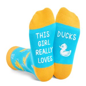 zmart cute duck socks teen girls cute rubber duck socks kids, funny rubber duck gifts duck lover gifts 7-10 years