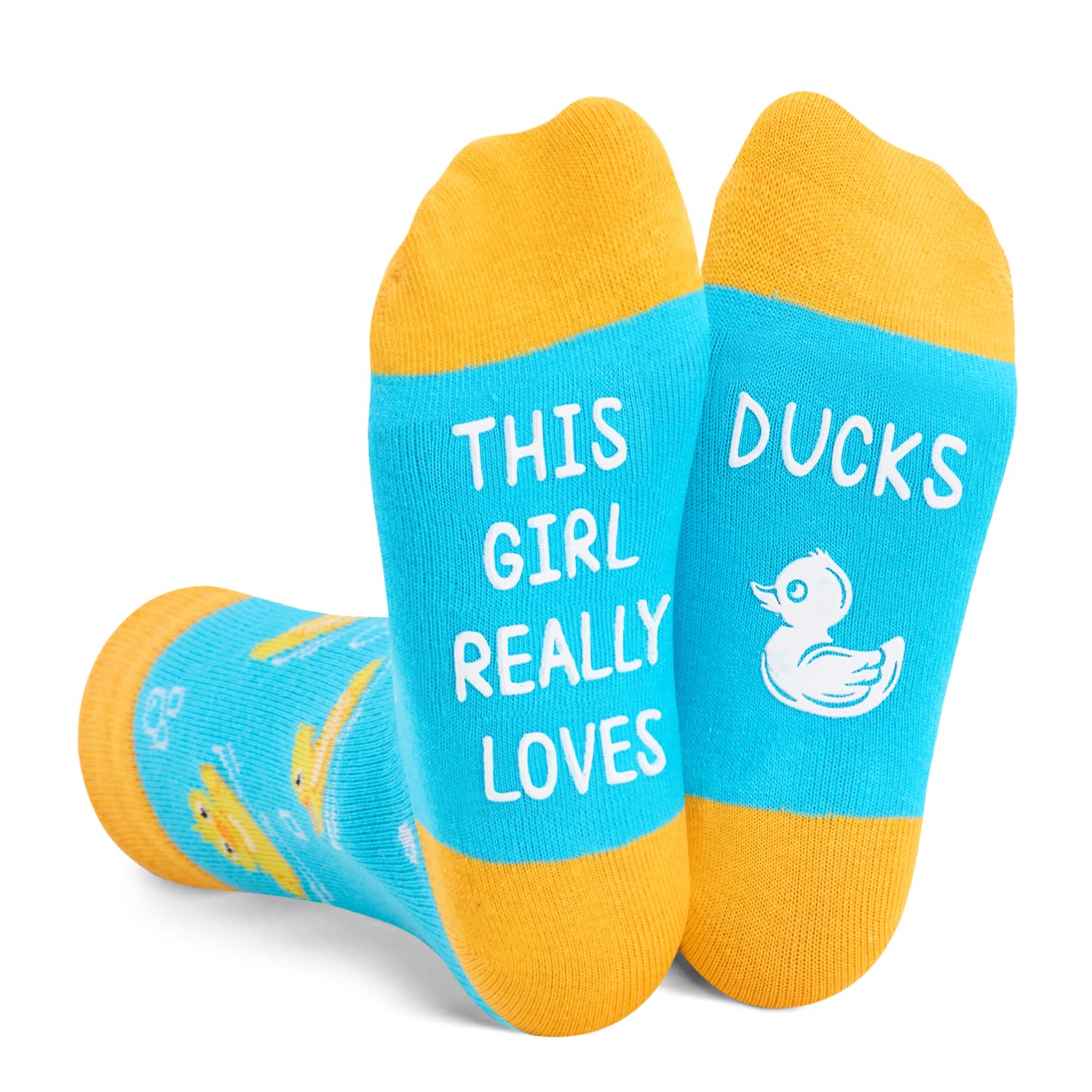 Zmart Cute Duck Socks Teen Girls Cute Rubber Duck Socks Kids, Funny Rubber Duck Gifts Duck Lover Gifts 7-10 Years