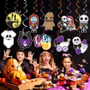 HigzYovn Nightmare Before Christmas Baby Shower Hanging Decorations, 10 Pieces, 8 x 9 inches, Round, Unisex, Hand Wash Only
