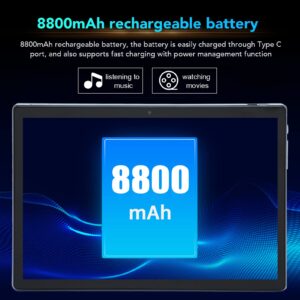 ASHATA Android Tablet 10 Inch, Octa Core, 8GB RAM 128GB ROM, 2.4G 5G Dual Band WiFi 4G Tablet Computer, 5MP 13MP Dual Camera, 8800mAh Battery, GPS FM BT, Gravity Sensing, US (Blue)