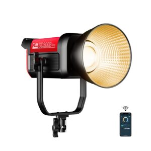 gvm led video light with bowens mount, 300w bi-color continuous light with dmx/app control, photography lighting for video recording, sd300b studio lights 65000lux/1m, cri97+, 12 effect, 2700-6800k