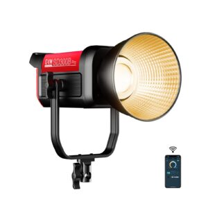 GVM LED Video Light with Bowens Mount, 300W Bi-Color Continuous Light with DMX/APP Control, Photography Lighting for Video Recording, SD300B Studio Lights 65000Lux/1m, CRI97+, 12 Effect, 2700-6800K