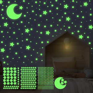 glow in the dark stars 456pcs stars for ceiling 4 sizes glowing stars with moon,glow stickers for ceiling,wall decorations,room decor,birthday gift