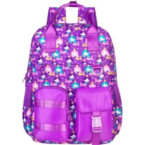 mermaid backpack for girls, 16’’ kids backpacks lightweight water resistant preschool bookbag, elementary kindergarten travel school bag for little girls with chest strap