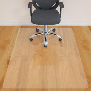 homek large office chair mat for hardwood floor- 46" x 72" clear chair mat for hard wood/tile floors, easy glide plastic floor protector mat for office chairs on hardwood for work & home