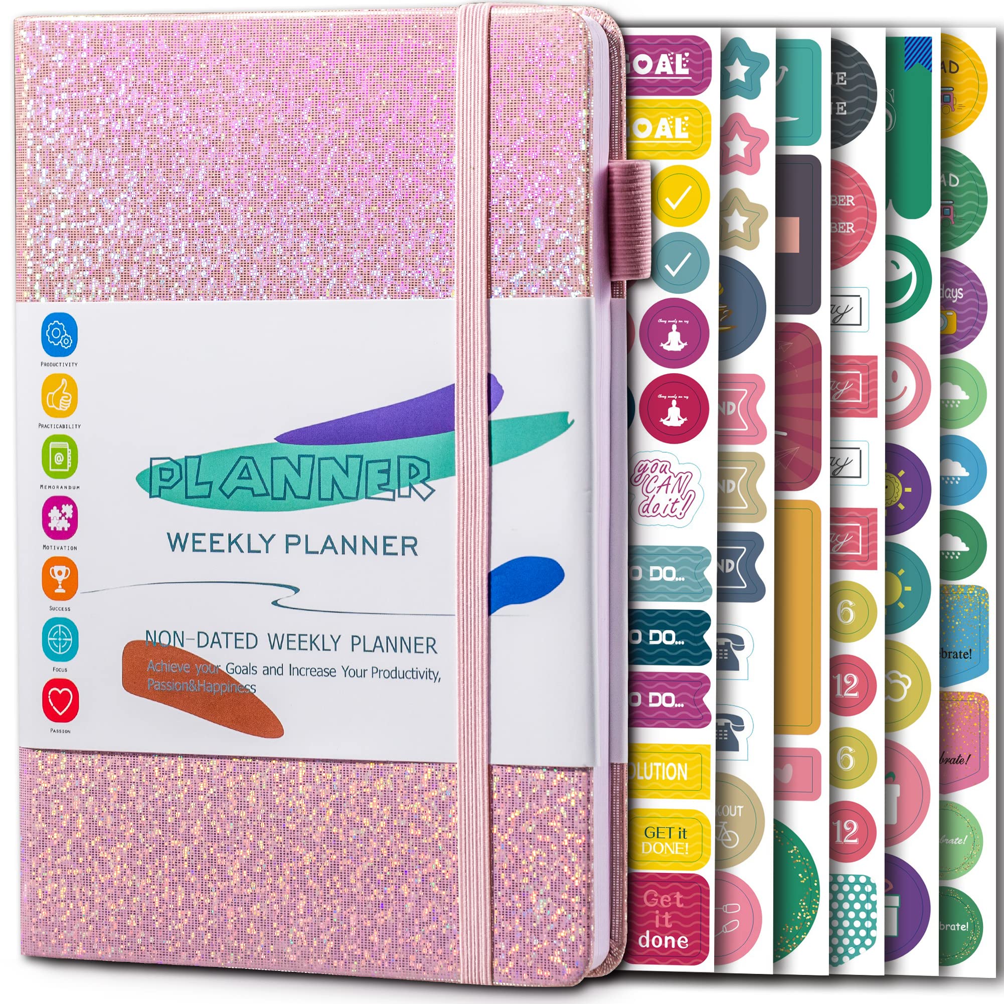 TICTTGA gifts for women planner 2024-2025 planners 2024-2025 for women daily planner 2024-2025 monthly planner academic student planner to do list notepad undate A5 pink