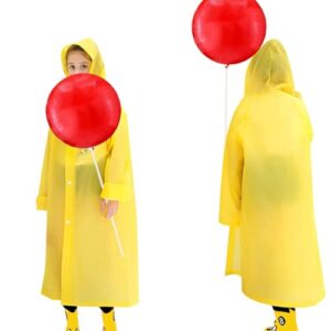halloween decoration includes halloween costume yellow raincoat jacket and reusable balloon kit with balloon sticks with cups halloween prop for kids