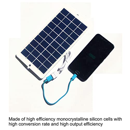 Alomejor Monocrystalline Silicon Solar Charging Panel for Phone, 4.5W USB Output Outdoor Charger