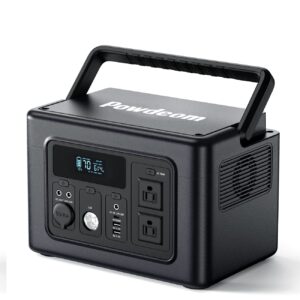 Powdeom 700W Portable Power Station with AC Outlet, 614Wh LiFePO4 Battery Backup Power Supply, 500W AC Input Recharge 0-80% Within 1 Hour for Camping, Outdoors, Off-grid Life