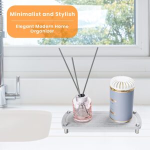 EMBICER 2pcs Fast Drying Stone Sink Tray - Instant Dry Sink Organizer - Diatomaceous Earth Sink Sponge Holder - Fast Drying Stone Sink Caddy - Non-Slip Kitchen Sink Caddy - Light Gray