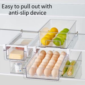 vacane Upgradation Refrigerator Drawers XL,Fridge Drawer With Handle Pull Out Fridge Bins Organizer, Extra-Long/Stretch 20",Extra-Deep Storage Cheese, Deli Meat, Drinks, Fruit, Vegetable