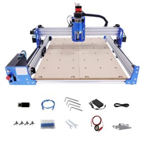 cnc router machine, 100 w desktop cnc machine working area 400 x 400 x 83mm industrial-grade chip and 75w high-power spindle motor rotation speed 6000rpm for woodworking