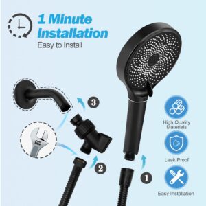 Shower Head with handheld, High Pressure Shower Head Set with Hose Adjustable Bracket Rubber Washers