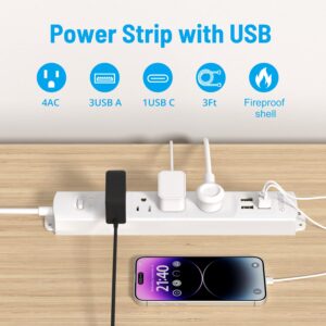 TROND Ultra Thin Flat Plug 3ft Extension Cord 1625W+TROND Bluetooth 5.2 Transmitter Receiver, 2-in-1 Bluetooth Adapter for TV to Airpods or Wireless Headphones