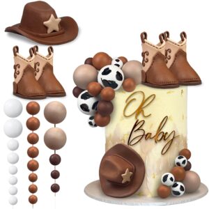 28pcs cowboy cake decorations cowboy hat and boot cake toppers western cowboy birthday baby shower for western theme party favors supplies