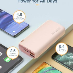 Kuulaa Small Portable Charger 5000mAh with Built-in USB C Cable & 26800mAh High Capacity Power Bank Dual-Output Battery Pack