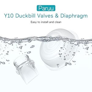 Paruu Y10 Duckbill Valves & Silicone Diaphragm, R10 Original Breast Pump Parts, Wearable Breast Pump Replacement Accessories, 2 Pack Set