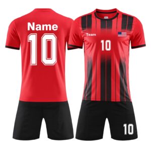 oryg custom soccer jerseys men kids personalized soccer shirts shorts boys soccer team uniforms youth uniforme de fútbol red