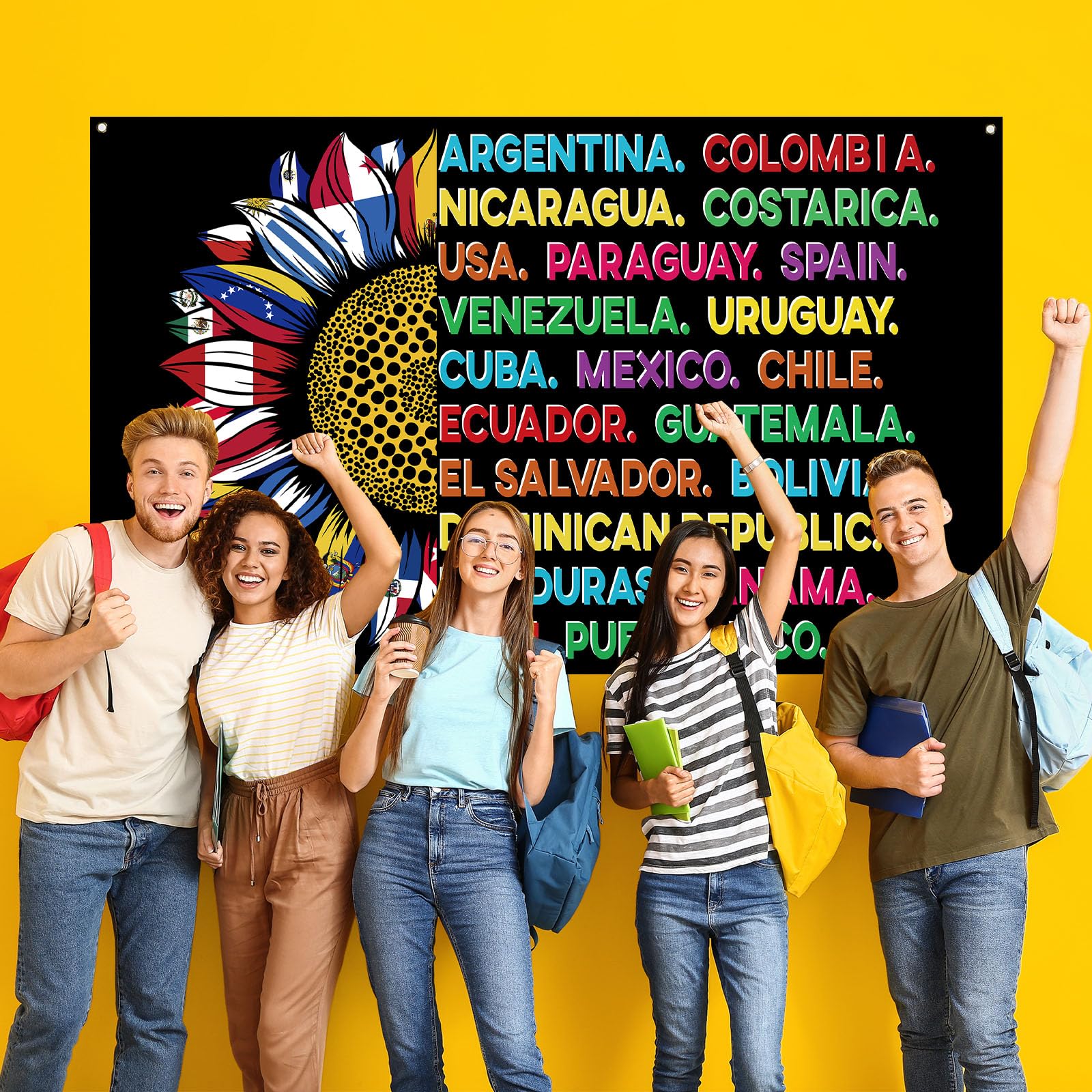 Hispanic Heritage Month Decorations Hispanic Heritage Month Banner Latin American Backdrop Spanish Classroom Decorations National Hispanic Heritage Month Decorations and Supplies for Classroom Home