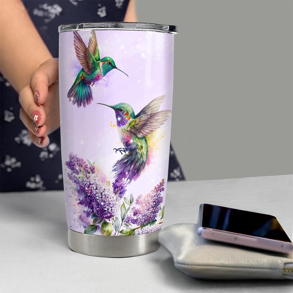 SANDJEST Hummingbird Tumbler 20oz Humingbird Gifts for Women Girl Stainless Steel Insulated Tumblers Coffee Travel Mug Cup Gift for Birthday Christmas