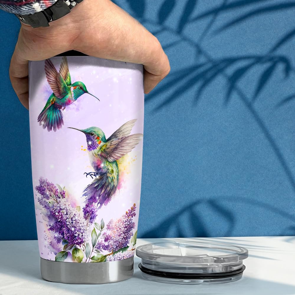 SANDJEST Hummingbird Tumbler 20oz Humingbird Gifts for Women Girl Stainless Steel Insulated Tumblers Coffee Travel Mug Cup Gift for Birthday Christmas