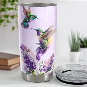 SANDJEST Hummingbird Tumbler 20oz Humingbird Gifts for Women Girl Stainless Steel Insulated Tumblers Coffee Travel Mug Cup Gift for Birthday Christmas