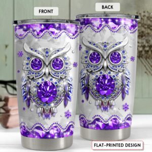 SANDJEST Owls Gifts for Women Girls Owl Tumbler 20oz Jewelry Drawings Stainless Steel Insulated Tumblers Coffee Travel Mug Cup Gift for Birthday Christmas