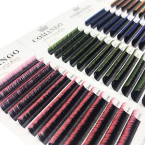 New Colored Easy Fan Ombre Lash Extensions, 8-14mm Mixed Colored Lashes Black Ombre Pink Colored Eyelash Extensions 0.07mm C Curl Self Fanning Volume Lash Extensions 2D-20D Colored Lashes.