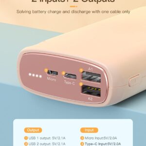 Kuulaa USB C Portable Charger 5000mAh Mini & 26800mAh High Capacity Power Bank Dual USB Output Battery Pack