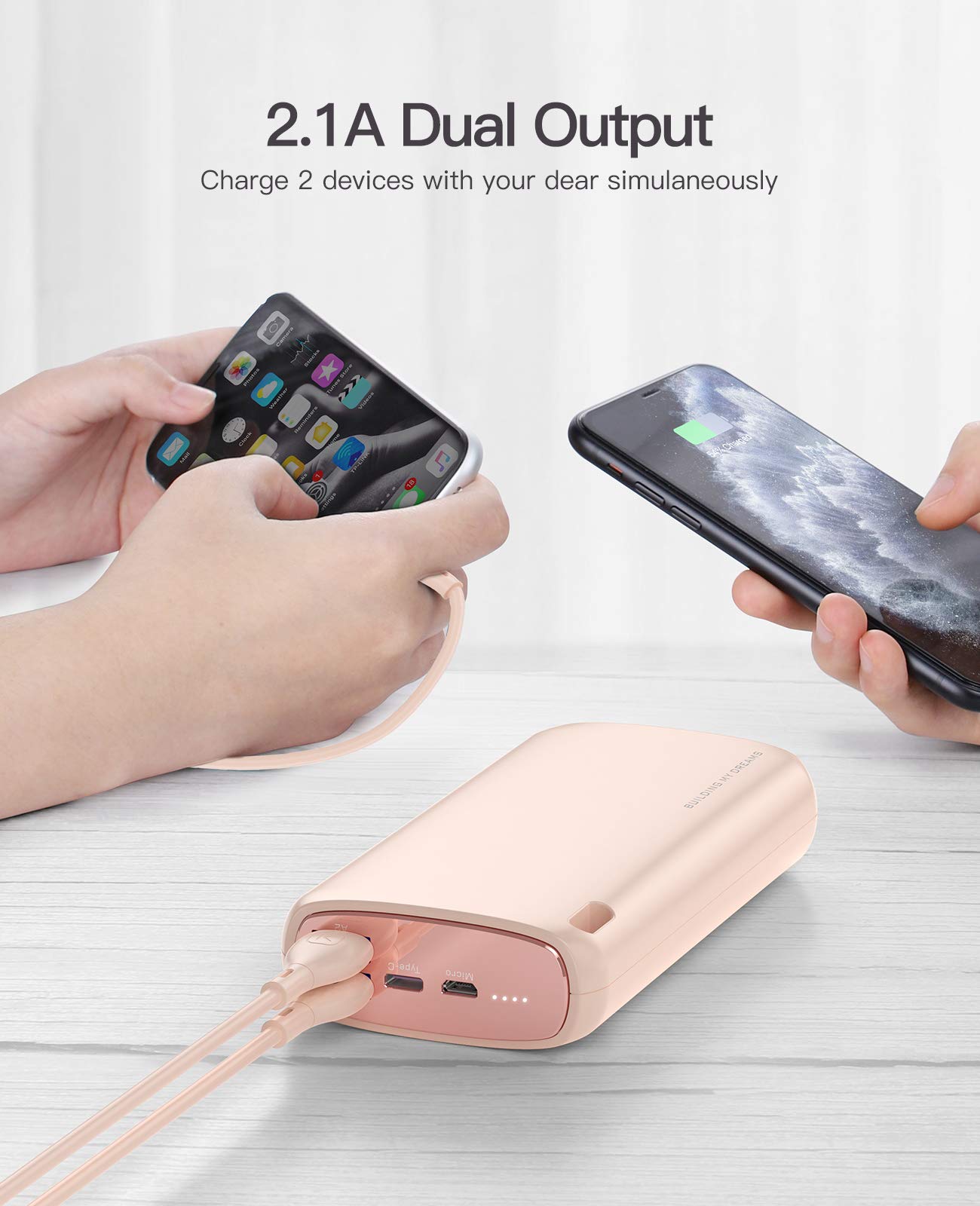 Kuulaa USB C Portable Charger 5000mAh Mini & 26800mAh High Capacity Power Bank Dual USB Output Battery Pack