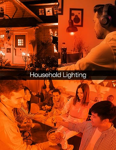 Eastiya E12 Candelabra Halloween Orange LED Light Bulbs 40 Watt Equivalent 6W, Colored Light Bulb 450LM for Party Decoration, Porch, Home Lighting, Holiday Lighting, Chandelier Light Bulbs-3 Pack