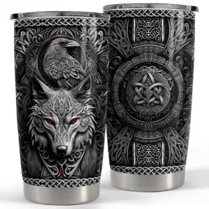 viking cup tumbler 20oz viking gifts for men vikings stainless steel insulated tumblers coffee travel drinking mug gift for birthday christmas