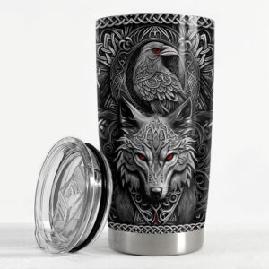 Viking Cup Tumbler 20oz Viking Gifts for Men Vikings Stainless Steel Insulated Tumblers Coffee Travel Drinking Mug Gift for Birthday Christmas