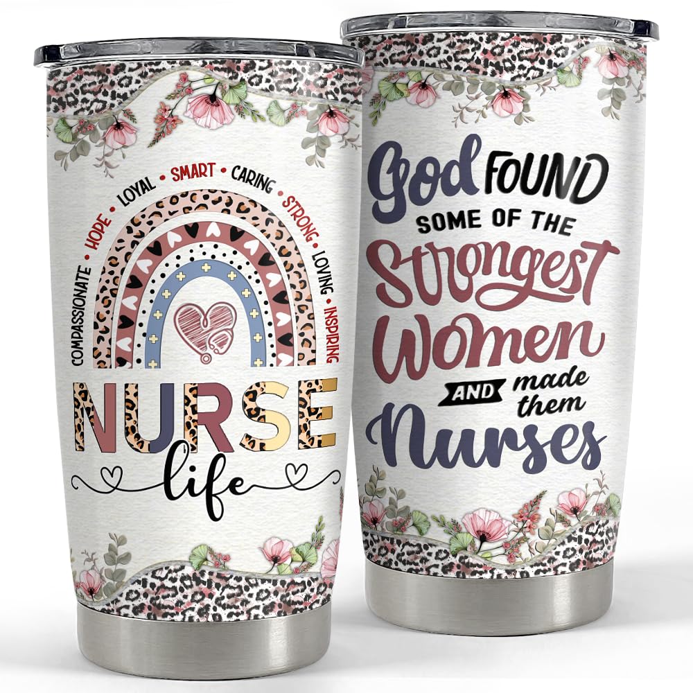 SANDJEST Nurse Tumbler 20oz Nurse Gifts for Nurses Women Nursing Stainless Steel Insulated Tumblers Coffee Travel Mug Cup Gift for Nurses Week Graduation Christmas