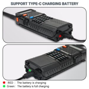 BAOFENG BL-5 3800mAh Extended Battery Walkie Talkie UV-5R BF-8HP UV-5RX3 RD-5R UV-5RTP UV-5R MK2 MK3X MK5 Plus Series Two Way Radios (UV-5R 3800+Type-C Charging Cable)