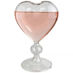 Romantic Bliss Cocktail Cup Set of 2 - Perfect for Date Nights and Special Occasions 8 oz Unique Wine Glasses Heart-shaped Romantic Juice Glasses for Party Novelty Drinking for KTV Bar Club