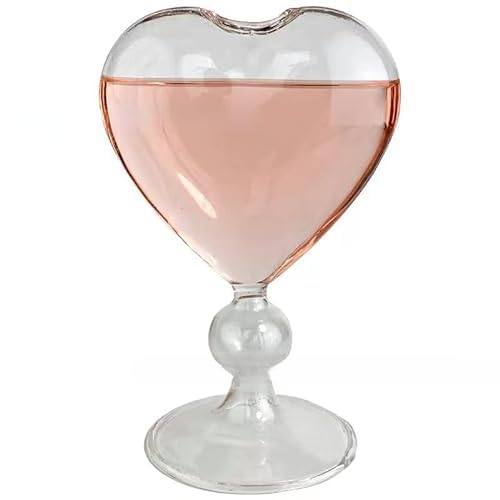 Romantic Bliss Cocktail Cup Set of 2 - Perfect for Date Nights and Special Occasions 8 oz Unique Wine Glasses Heart-shaped Romantic Juice Glasses for Party Novelty Drinking for KTV Bar Club