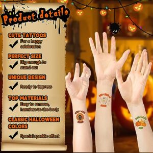 Lounsweer 180 Pcs Halloween Temporary Tattoos 9 Assorted Designs Halloween Party Favors for Kids Bulk Individual Tattoos for Kids Christian Temporary Tattoos for Goody Bag Stuffers Treats