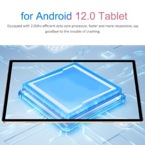 10.1Inch Tablet, 1960x1080 HD Screen 8GB RAM 256GB ROM Front 8MP Rear 16MP Camera Supports 5G Net WiFi BT GPS, PC Tablet for Android 12.0 (US Plug)