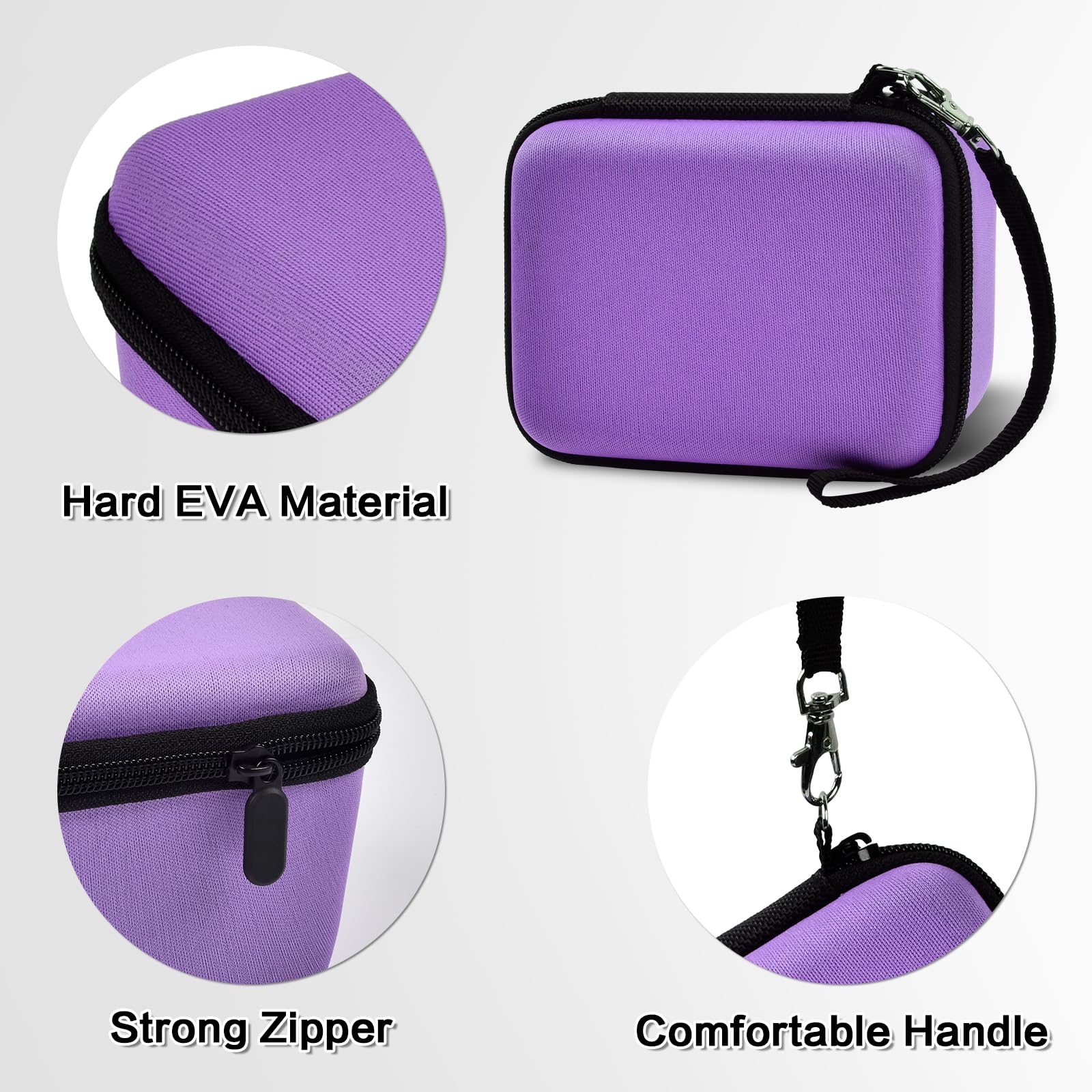 Vlogging Camera Case Compatible with brewene/for Femivo/for KVUTCIEIN/for Duluvulu 4K 48MP Digital Cameras for Youtube. Vlog Camera Carrying Storage for Lens, Cable and Other Accessories - Purple