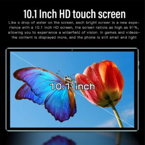 2 in 1 Tablet, 10.1 Inch Android 12 4G Cellular Tablet, Octa Core CPU, 8GB RAM 256GB ROM, FHD Screen, 8MP+13MP Carema, Dual Speakers, BT 5.0, 5G WiFi Tablet with Keyboard & Case (Blue)