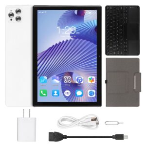 2 in 1 Tablet, 10.1 Inch Android 12 Tablet, Octa Core CPU, 8GB RAM 256GB ROM, FHD Display, 8MP+16MP Dual Carema, BT 5.0, 2.4/5G WiFi, 4G Cellular Tablet with Keyboard & Case (White)