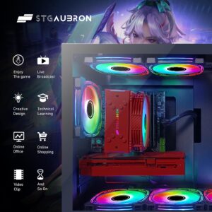 STGAubron Gaming Desktop PC,Intel Core i7-11700KF up to 5.0G,32G DDR4,2T SSD,GeForce RTX 3060 12G GDDR6,600M WiFi,BT 5.0,RGB Fan x 6,RGB Keyboard&Mouse,RGB Mouse Pad,W11H64