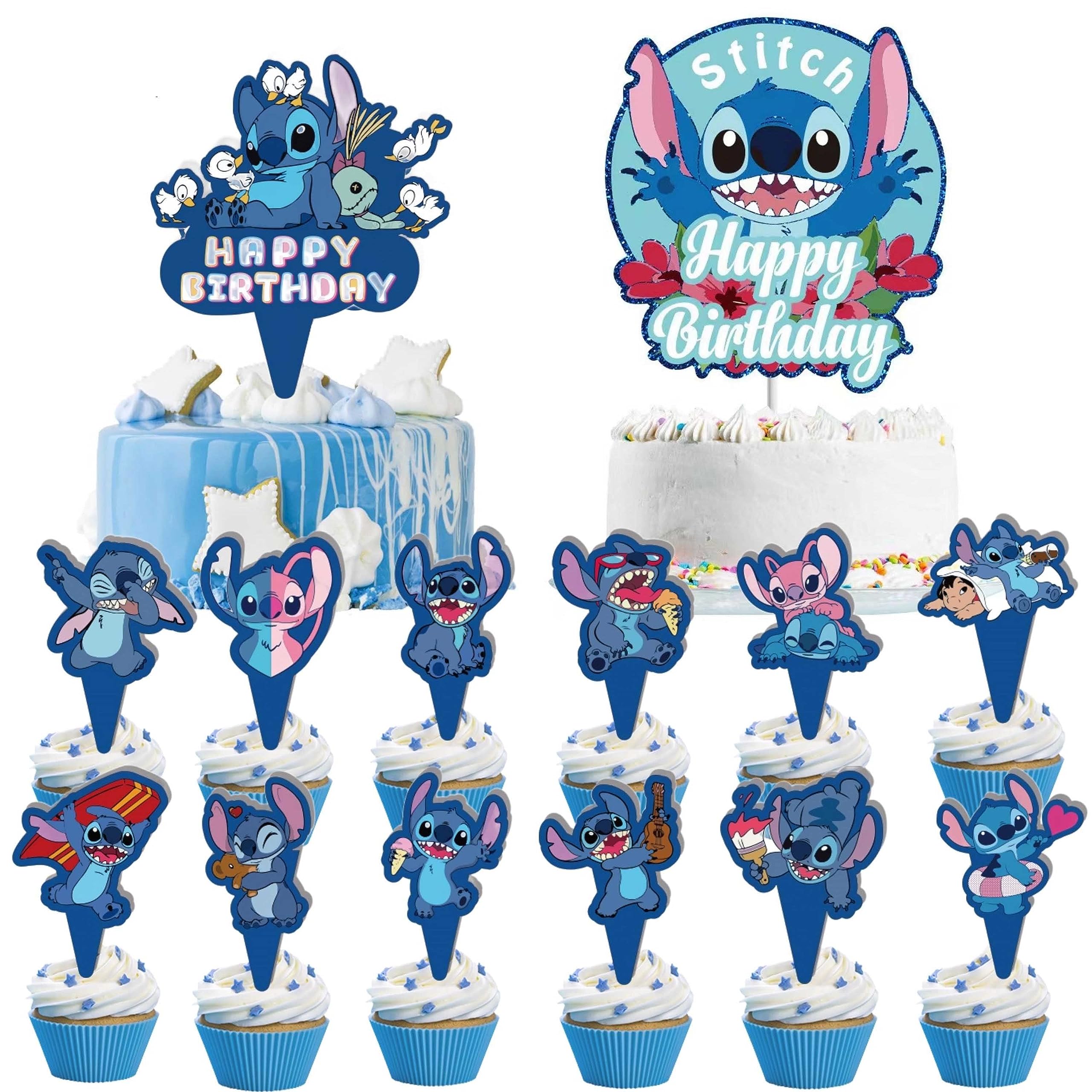 Cartoon Cake Topper, 14PCS Cupcake Toppers Happy Birthday Cake Topper Blue Cake decorations, Cake Topper Birthday Party Supplies