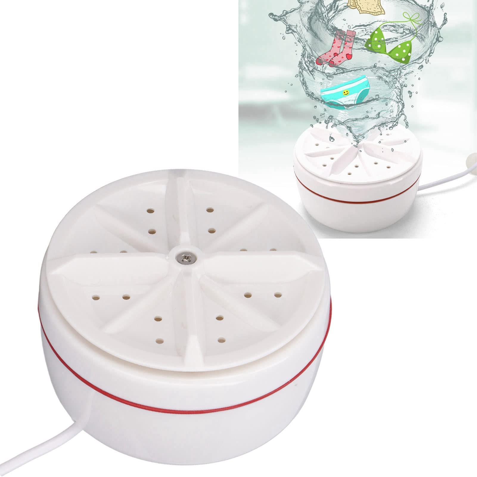 Portable Mini Washing Machine, Foldable Design Sonicleaning Automatic Cycle USB Power Tiny Spaces for Socks Underpant or Small Items, Apartment, Dorm, Camping, RV Travel laundry