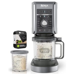 ninja nc501 creami deluxe 11-in-1 xl ice cream maker silver (renewed) bundle with 2 yr cps enhanced protection pack